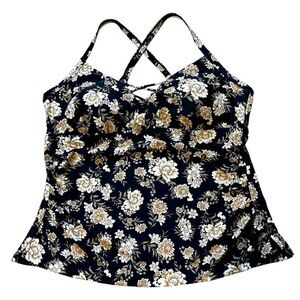 Aqua Couture Women's Swim Suit Top Size 2XL Black/Gold